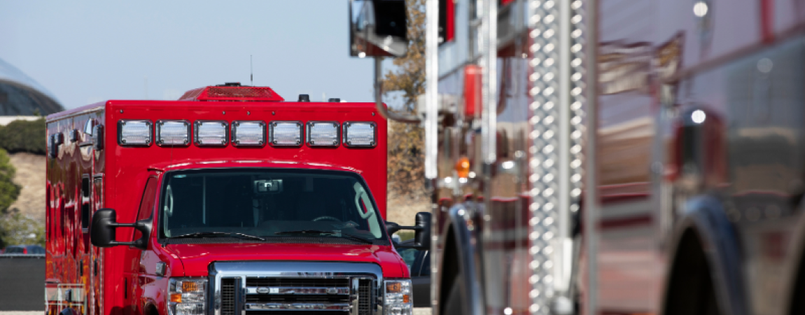 ADOA News Release graphic and fire ambulance image