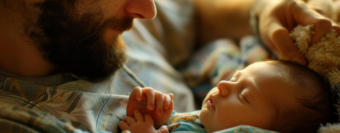 Father with infant