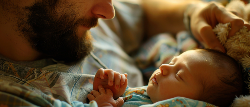 Father with infant